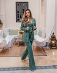 Tailleur tre pezzi Classic Gessato verde bosco