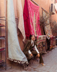 Tailleur tre pezzi Classic gessato verde oliva