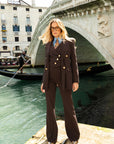 Tailleur Tre Pezzi Classic Marrone fondente Gessato