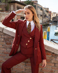 Tailleur Tre Pezzi Classic rosso veneziano Gessato