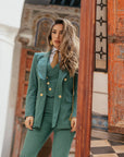 Tailleur tre pezzi Classic Gessato verde bosco