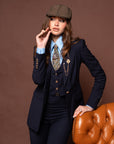 Tailleur tre pezzi Baby Blu London Gessato riga marrone