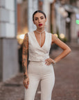 Tailleur tre pezzi Jolie bianco Panna