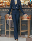 Tailleur tre pezzi Jolie zampa regolare Gessato Blu