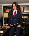 Tailleur tre pezzi Jolie zampa regolare Gessato Blu