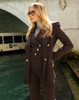 Tailleur Tre Pezzi Classic Marrone fondente Gessato