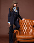 Tailleur tre pezzi Baby Blu London Gessato riga marrone