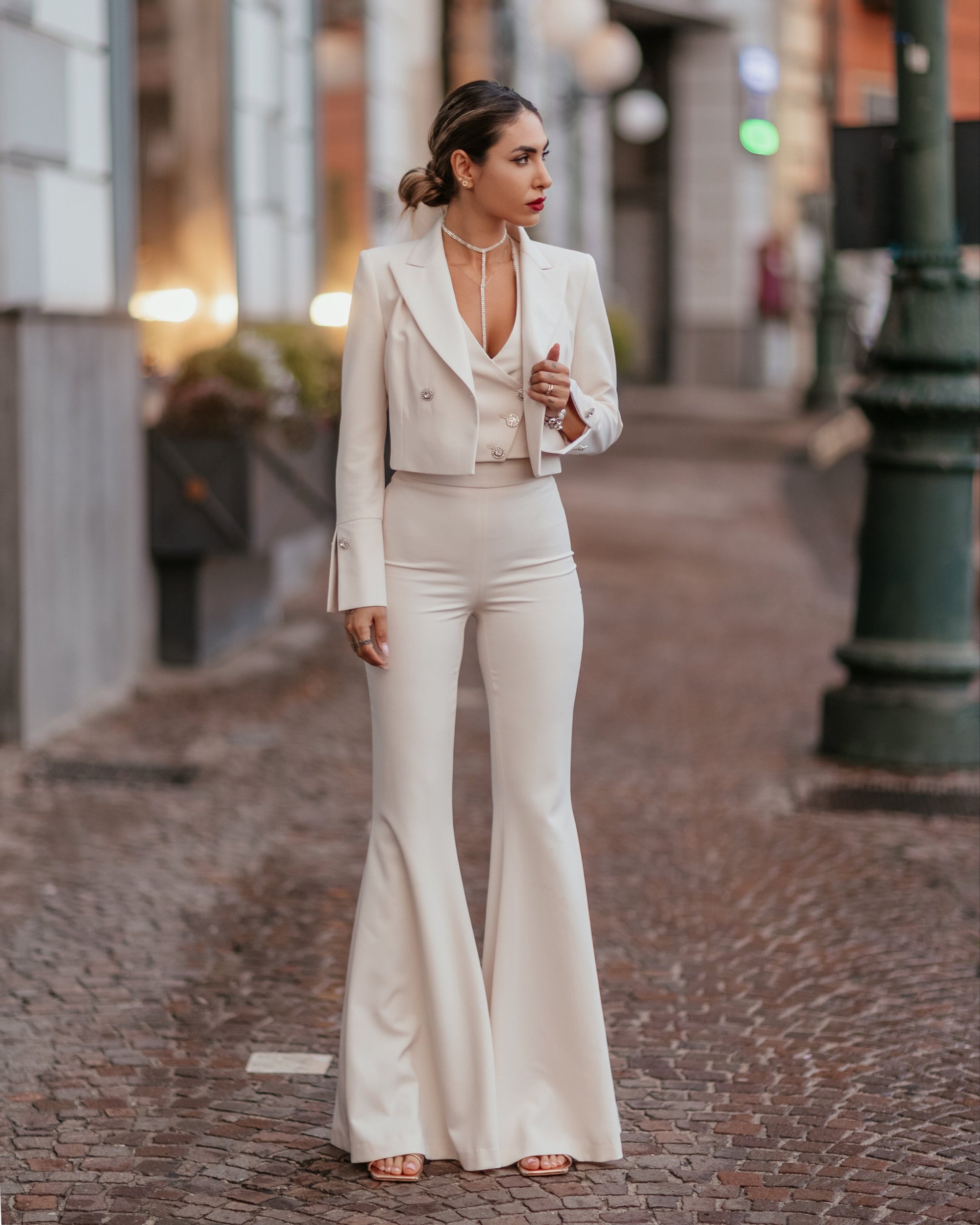 Tailleur tre pezzi Jolie bianco Panna