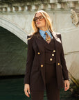 Tailleur Tre Pezzi Classic Marrone fondente Gessato