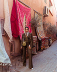 Tailleur tre pezzi Classic gessato verde oliva