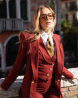 Tailleur Tre Pezzi Classic rosso veneziano Gessato