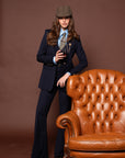 Tailleur tre pezzi Baby Blu London Gessato riga marrone