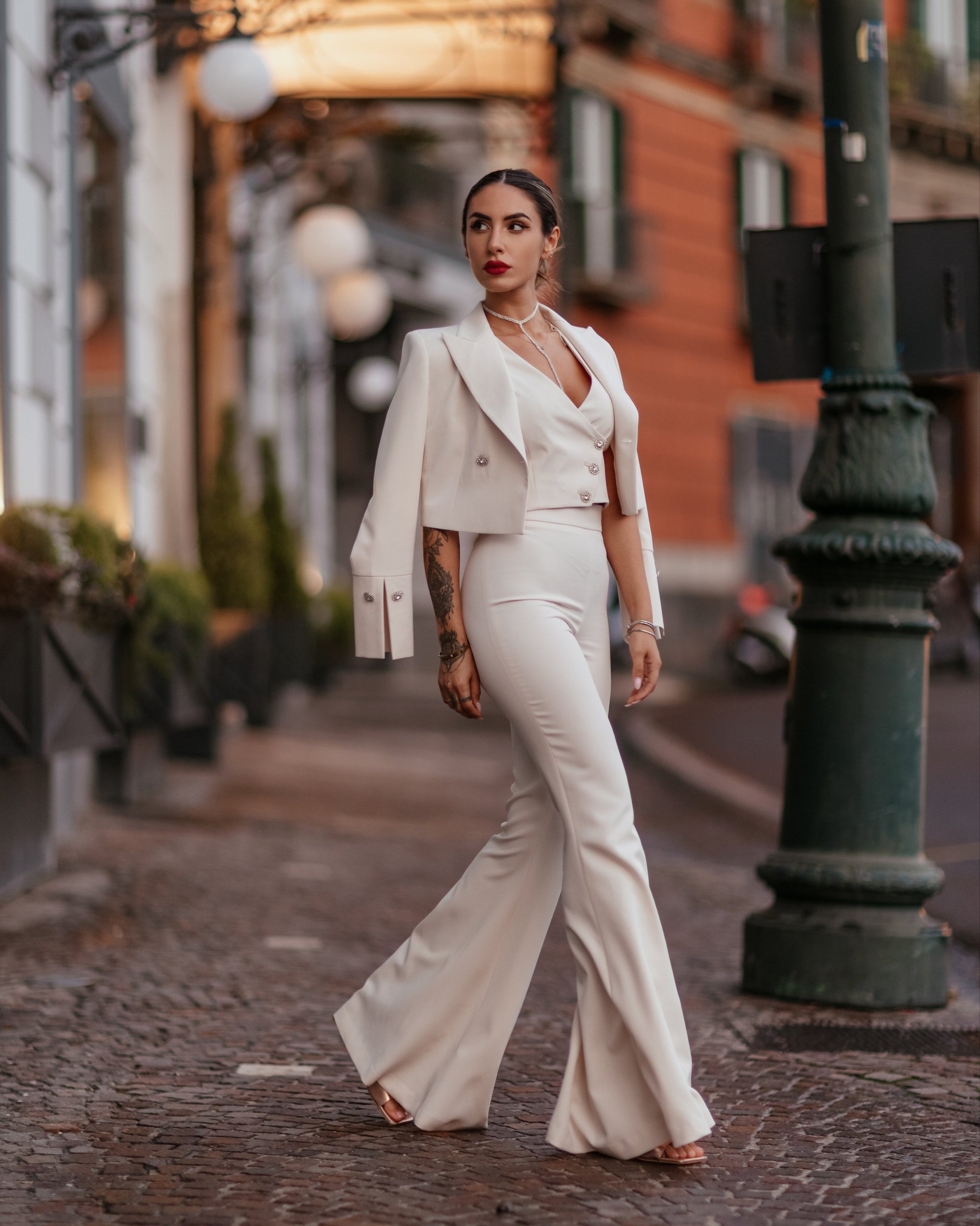 Tailleur tre pezzi Jolie bianco Panna