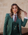 Tailleur tre pezzi Classic Gessato verde bosco