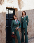 Tailleur tre pezzi Classic Gessato verde bosco