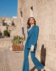 Tailleur tre pezzi Classic gessato blu ottanio chiaro