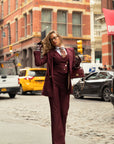 Tailleur tre pezzi Classic bordeaux gessato