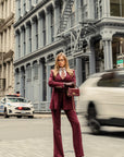 Tailleur tre pezzi Classic bordeaux gessato