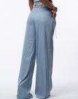 Tailleur tre pezzi gessato azzurro
