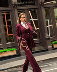 Tailleur tre pezzi Classic bordeaux gessato