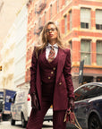 Tailleur tre pezzi Classic bordeaux gessato