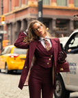 Tailleur tre pezzi Classic bordeaux gessato