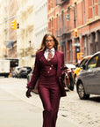 Tailleur tre pezzi Classic bordeaux gessato
