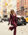Tailleur tre pezzi Classic bordeaux gessato