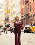Tailleur tre pezzi Classic bordeaux gessato