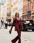 Tailleur tre pezzi Classic bordeaux gessato
