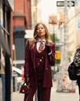 Tailleur tre pezzi Classic bordeaux gessato