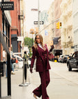 Tailleur tre pezzi Classic bordeaux gessato