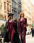 Tailleur tre pezzi Classic bordeaux gessato