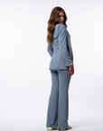 Tailleur tre pezzi Classic gessato acqua marina