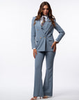 Tailleur tre pezzi Classic gessato acqua marina