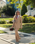 Tailleur tre pezzi Classic gessato camel