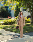 Tailleur tre pezzi Classic gessato beige