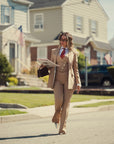 Tailleur tre pezzi Classic gessato camel