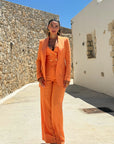 Tailleur tre pezzi Lino orange