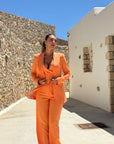 Tailleur tre pezzi Lino orange