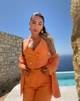 Tailleur tre pezzi Lino orange