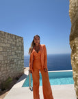 Tailleur tre pezzi Lino orange