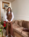Tailleur tre pezzi Jolie gessato cacao