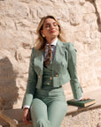 Tailleur tre pezzi Jolie gessato menta