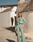 Tailleur tre pezzi Jolie gessato menta
