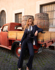 Tailleur tre pezzi Baby Blu London Gessato riga marrone
