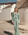 Tailleur tre pezzi Jolie gessato menta
