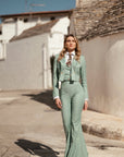 Tailleur tre pezzi Jolie gessato menta