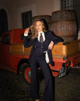 Tailleur tre pezzi Baby Blu London Gessato riga marrone