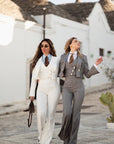 Tailleur tre pezzi jolie gessato White